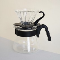 [하리오] V60 VCS 블랙 유리 핸드드립세트 1~2인(VCS-01B+VDG-01B+VC, 상세 설명 참조, 색상:VCF-01-100W(화이트)