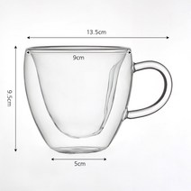 XKW764713하트 이중 유리컵 내열 유리잔 (270ml)