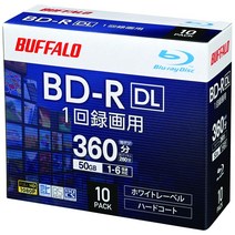 [Amazon.co.jp 한정] 버팔로 블루레이 디스크 BD-R DL 1회 녹화용 50GB 10장 케이스 편면 2층 1-6배속 화이트 라벨 RO-BR50V-010CW/N