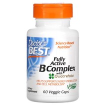 닥터스베스트 Fully Active B Complex with Quatrefolic 60 Veggie Caps, 60 Count