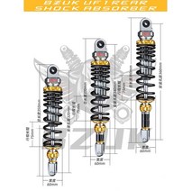 재생쇼바 스트랭킷 리어 재생 오토바이 쇼크업쇼버, BZUK-UF1(골드) 싱글, 1개