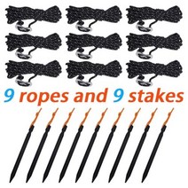 돔쉘터 캠핑 허브 돔형 장박 감성 쉘터 텐트 대형 팔각형 타프 51x51m 방수 그늘막 항해 햇빛 가리개 차양 야외 정원 캐노피 해변 관광, 9 ropes and stakes