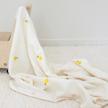 바미블랑 유아용 레몬 2중 블랭킷 순면 거즈 아기 속싸개 여름 담요 사계절