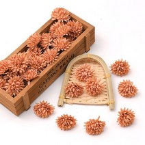 웨딩카 꾸미기 리본 프로포즈 자동차 장식 용품 100pcs 3cm 여러 가지 빛깔의 데이지 꽃 머리 미니 실크 인공 꽃 크라운 스크랩 웨딩 홈 diy 화환 머리, 주황색, 100개