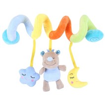 아기 유아 신생아 딸랑이 장난감 애착인형 봉제 개발 기린 동물 Handbells 핸들 유모차 Teether 0-12 개월, [08] Rhinoceros