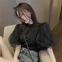 DAPANDA 쁘띠 프랑스 톱 블라우스 여 2020년 이른 가을 여성 퍼프 소매 레이스 셔츠