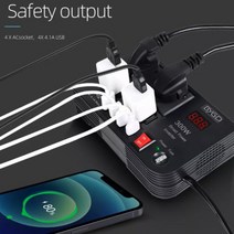 시거잭 인버터 시가잭 차량용 차량 자동차 전원 12v-220v 4usb 라이터 충전기 변환기 온보드 전자 제품 액세서리 충전을위한 led 디스플레이, 없음