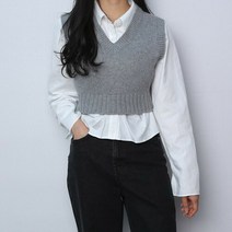 파라노말샵 울 미니 크롭 조끼 베스트(파라노말샵)
