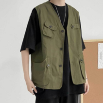 오너클랜 남자 패션 조끼 면조끼 베스트 캐주얼 데일리 코디