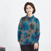 마담4060 엄마옷 빅플라워카라티셔츠-XTE210077-