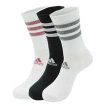 정품 아디다스 삼선 글램 크루 양말(ab-GH7542) 3족