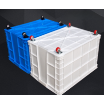 포장이사박스 이삿짐 플라스틱 중형 대형 pp박스 60L 80L 100L 120L 140L, 상자+뚜껑+블랙 폴리우레탄 휠, 600-400 솔리드 박스 660x486x410