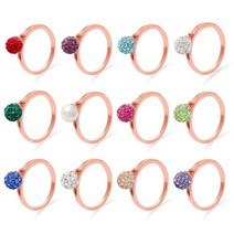 엠디인터내셔널 탄생석컬러 미러볼 반지 12종