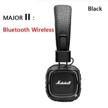 마샬호환호환 이어패드 Marshall Major IV 4 블루투스 헤드폰 딥 베이스 인체 공학적 디자인 III II 2 3/4 접이식 스포츠 무선 및 유선 이어폰, [06] II BT Black
