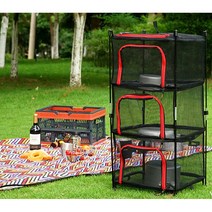 캠핑 4단 메쉬 식기건조망 수납가방포함, 걸이형[검빨]