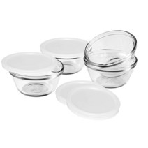 Anchor Hocking 170.1g(6온스) 커스터드 컵 뚜껑 포함 4개 세트, Standard Packaging