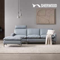 [쉐우드가구]리데레 4인용 이태리 천연면피 소파+스툴, 베이지