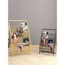 엔틱 잡지 꽂이 신문 철제 선반 꽂이, 골드 대형