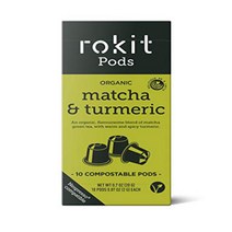 Rokit Pods | Organic Japanese Matcha Golden Turmeric Tea Pods | Coffee Machine Compatible Capsules, 1