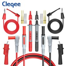 Cleqee P1308B 18PCS 테스트 리드 키트 바나나 플러그 후크 케이블 교체 가능 멀티미터 프로브 와이어 악어, 한개옵션1, 01 P1308B