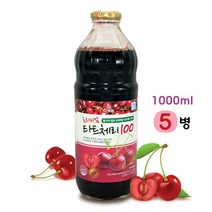 엘뉴트리 타트 체리 원액 NFC 착즙 쥬스 100% 몽모랑시 채리 주스 멜라토닌 음식 비타민 베타카로틴 복용법 먹는법 직구 터키산, 5병, 1000ml