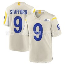 NFL 유니폼 수양팀 Rams 자수 럭비복 대외무역도매 3# 10#KUPP 16#GOFF 99#, 9베이지