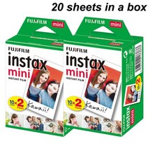 Fujifilm Instax 미니 필름 54x86mm 20-100 장 흰색 LiPlay 카메라 인스턴트 7 10 7S, 40 Sheets