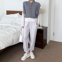 퍼니걸스 5635 데일리 기모 조거 밴딩 팬츠 여성의류