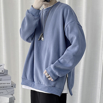 밑단 지퍼 포인트 스트릿 느낌 무지 맨투맨 남여공용 커플시밀러룩 커플템 커플맨투맨 신혼여행커플룩 커플티 커플티셔츠