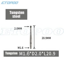 측량 용접다이얼 접점 테스트 표시기 루비 팁 2mm 볼 직경 18mm 길이 M2.0 스레드 측정 분석 계측기, 12 M1.6xL20.9 T