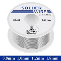 0.6/0.8/1/1.2mm 100g 63/37 FLUX 2.0% 45FT 주석 납 주석 와이어 용융 로진 코어 솔더 납땜 와이어 롤 무 세척, 02 1.0mm 100g