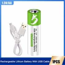 usb로 충전하는건전지 2600mwh 1.5V AA USB 충전식 리튬 이온 배터리 장난감 시계 손전등 면도기 무선 마우스 원격 제어용 타입-C 케이블 포함, 01 1PCS