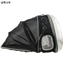 외출용 휴대용 투명 우주선 펫백 통풍 양어깨 손 고양이 소형 강아지 확장 고양이 가방, 블랙