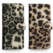 글러브웍스 LG V40 씽큐(LM-V409N)용 레오파드 천연가죽 휴대폰 케이스