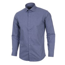 로베르따셔츠 남성용 TC 스판 솔리드 슬림핏 블루 긴소매 셔츠 RL4-451-2