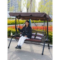 그네의자 그네 의자 야외그네 원목 흔들, 블랙더블스윙티트레이무료쿠션+꽃덩굴+별빛