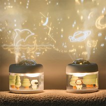 가정용 캠핑용 무드등 프로젝터 무선가습기 휴대용 무소음 초음파 미니가습기 500ml LLD-J221, 흰색, 잠수원