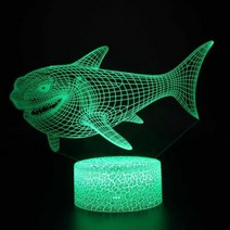 해파리 상어 물고기 3d LED 야간 조명 아기 수면 테이블 램프 7 가지 색상 변경 홈 침실 장식 무드 램프 어린이 선물, F+Touch switch