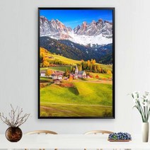 HAENGBUK 알프스 설산 보석십자수 스위스 마을 초원 풍경 비즈 공예 DIY 키트, 하나, 90X130cm