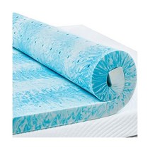 PERLECARE 압력 완화를 위한 7 6cm(3인치) 트윈 메모리 폼 매트리스 토퍼 쿨링 젤 주입 CertiPUR-US 인증 블루, 블루._Twin