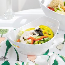 감성 화이트 샐러드보울 요거트 접시 그릇 카페 식당 업소용 샐러드그릇, 중, 1개