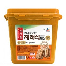 40년 전통!! 대한민국 1등 된장!! CJ 해찬들 담백한 재래식 된장 6.5kg, 2개