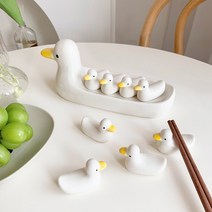 무어스튜디오 오리 도자기 수저받침 세트