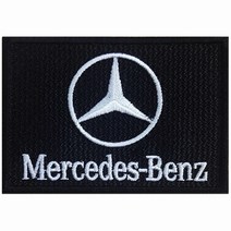 와펜 D733 - Benz 사각 로고 블랙 마크 패치