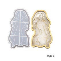 인테리어 크리스탈 캔들 양초 만들기 재료 워머 diy handmade 에폭시 수지 실리콘 몰드 소녀 캔들 바디 여성 모델 아트 컵 추상 플레이트 미러 트레이 코스터 홀더, 2