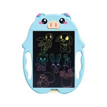 토끼/돼지 모양 드로잉 보드 장난감 낙서 학습 도구, Pig Blue