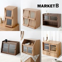 마켓비 미니 수납장 원목 레트로 홈카페 틈새 주방 거실 MK0009, FILMON-4문-캄포어