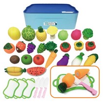 꼬마천사 소프트 자석 과일 야채 자르기 세트, 혼합색상