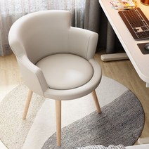 컴퓨터 의자 1인용 스터디카페 디자인의자 원룸 수험생 공부방 안내데스크 허리밀착 쿠션의자, 원목발, 고정 손잡이, 아이보리 (원목발)