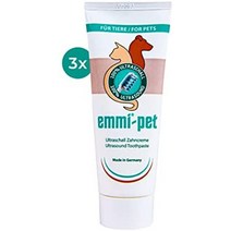 emmi-pet 3 x 초음파 칫솔용 개 치약 개 치약 모든 크기와 연령의 모든 개 품종에 적합 비건 나노 물질 및 미세 플라스틱 없음 동물 실험 없음, 3배